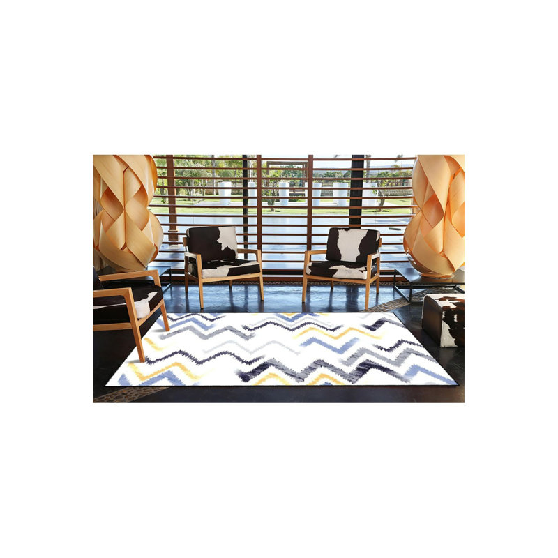 Tapis décoratif multicolore à motif géométrique multicolore Cross, Rectangle 3 pi 11 po x 5 pi 11 po