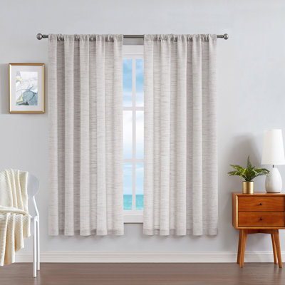Nautica Light Filtering Rod Pocket Window Curtains Pair