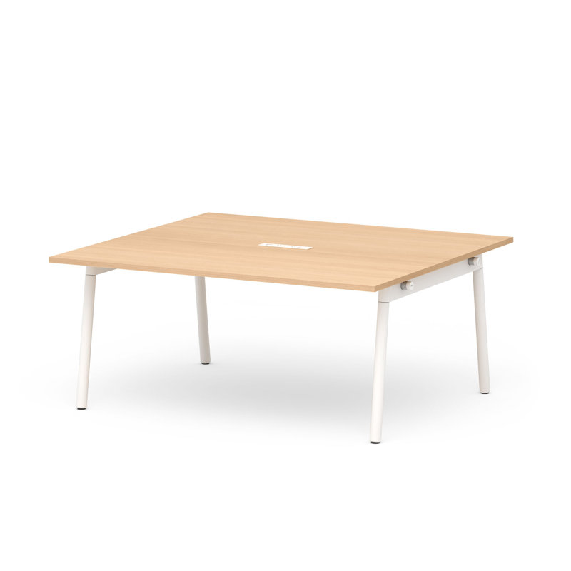 Series A Scale Conference Table, 114x60", 29" H x 114" L x 60" W, Natural Oak/White, Oval