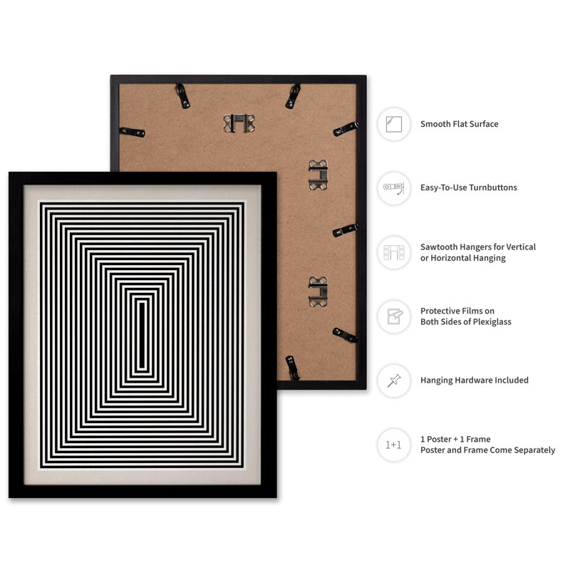 Rectangle tunnel n ° 1, Cadre noir, Affiche, H 24 po x l 32 po