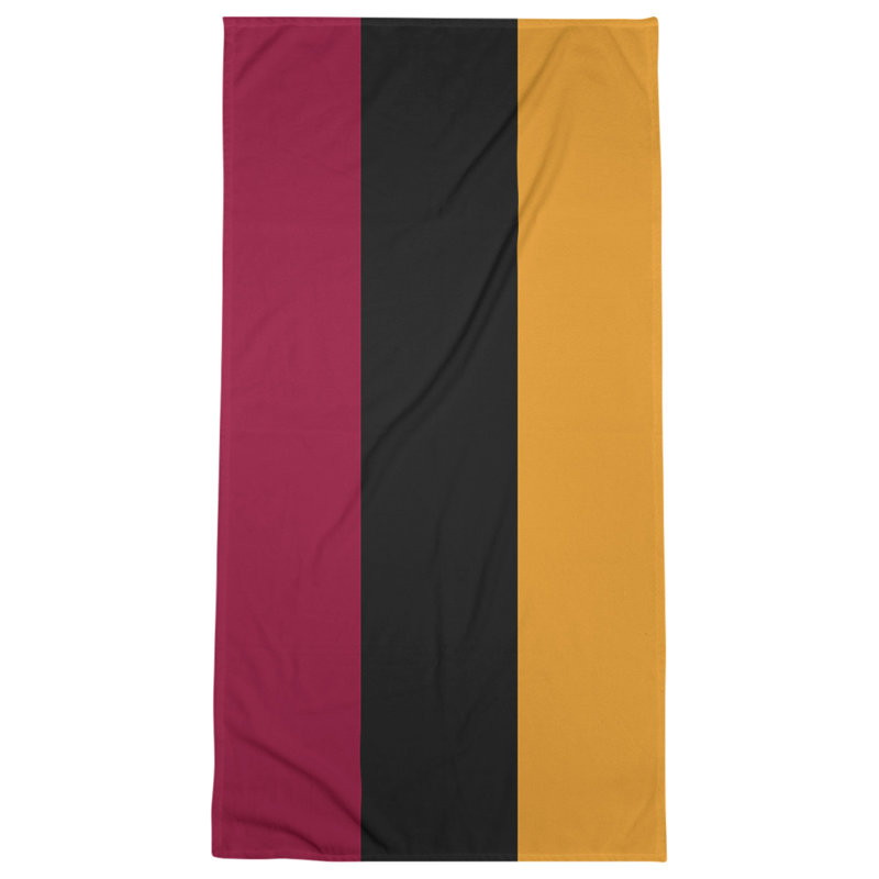 Cotton Blend Lightweight Bath Towel, Red/Black/Yellow
