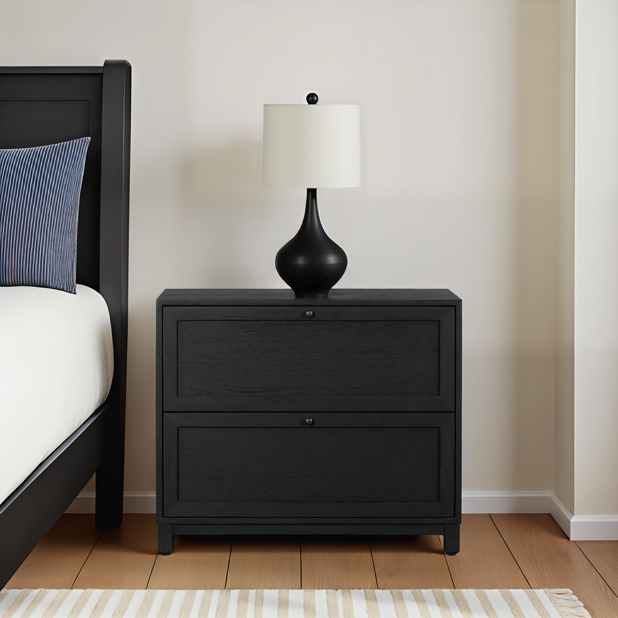 Sonata 2 - Drawer Nightstand, Drifted Matte Black