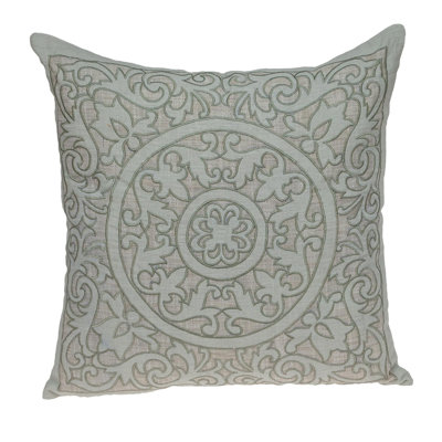 Tisdall Embroidered Cotton Blend Reversible Pillow Cover