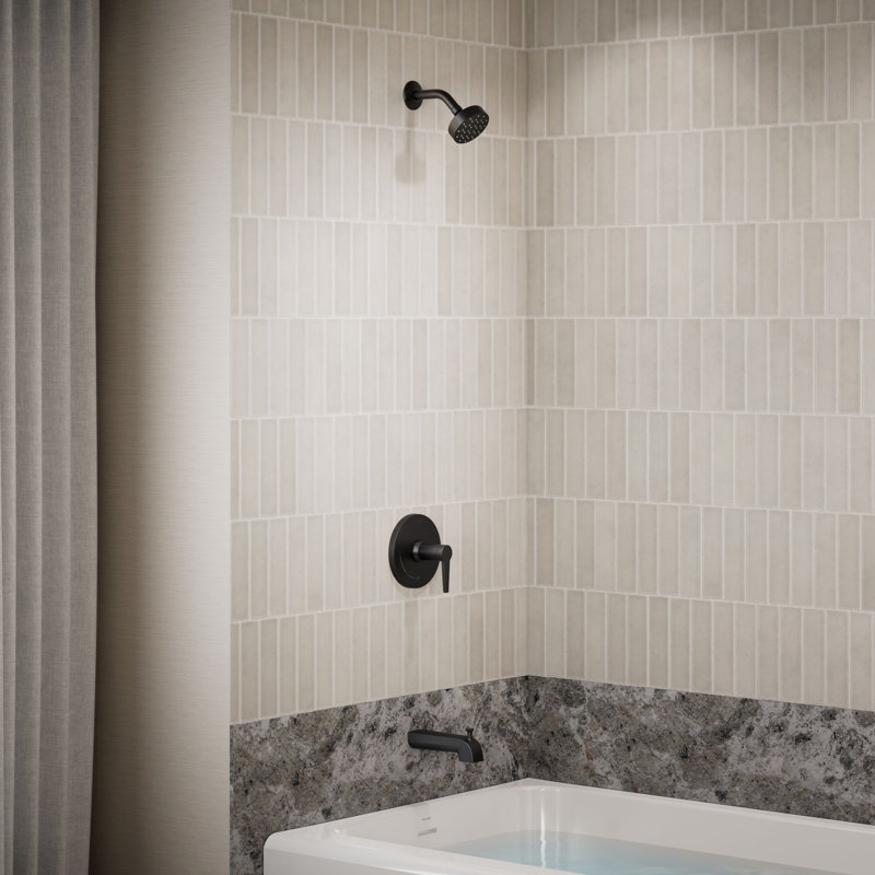 Kohler Pitch Rite-Temp Bath And Shower Trim With 1.75 GPM Water-Saving Single-Function Showerhead, Single Spray Setting