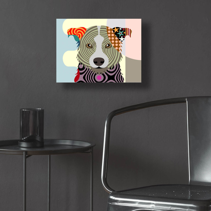 "Border Collie" par Lanre Adefioyue, H 12 po x l 16 po x P 0,13 po