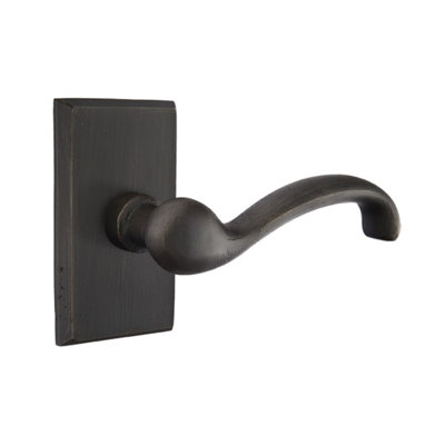 Teton Flat Privacy (Bed & Bath) Door Lever with Rectangle Rosette