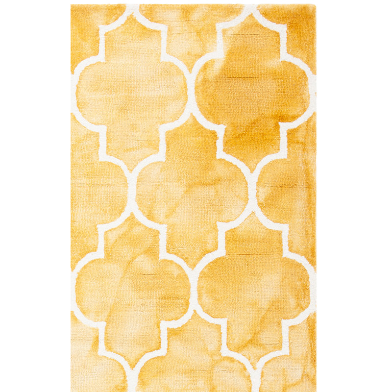 Dip Dye Hand Tufted Wool Geometric Rug, Rectangle 5' X 8'