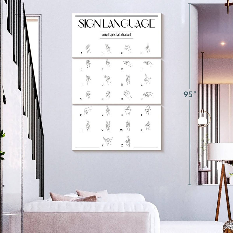 Keiri Sign Language Chart, 74" H x 48" W