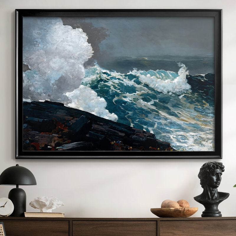 Northeaster - Winslow Homer - Toile tendue avec châssis, 1895, 30 x 5 x 42,5, Toile avec cadre, Noir