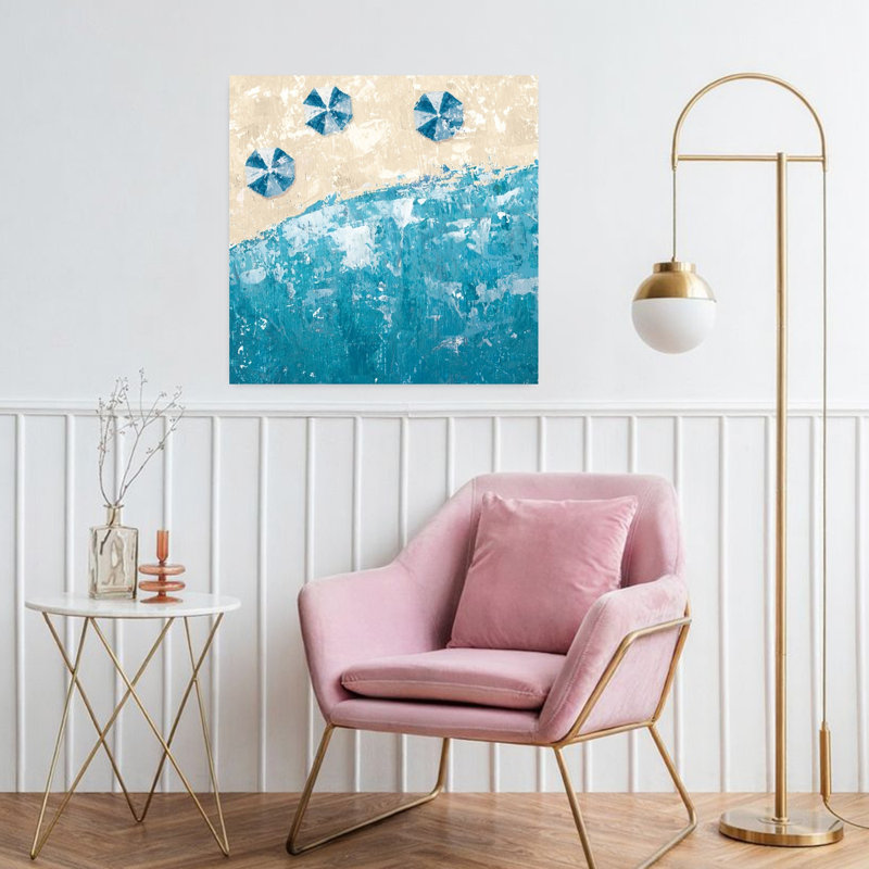 Beach Days Blue Coastal Art, H 32 po x l 32 po
