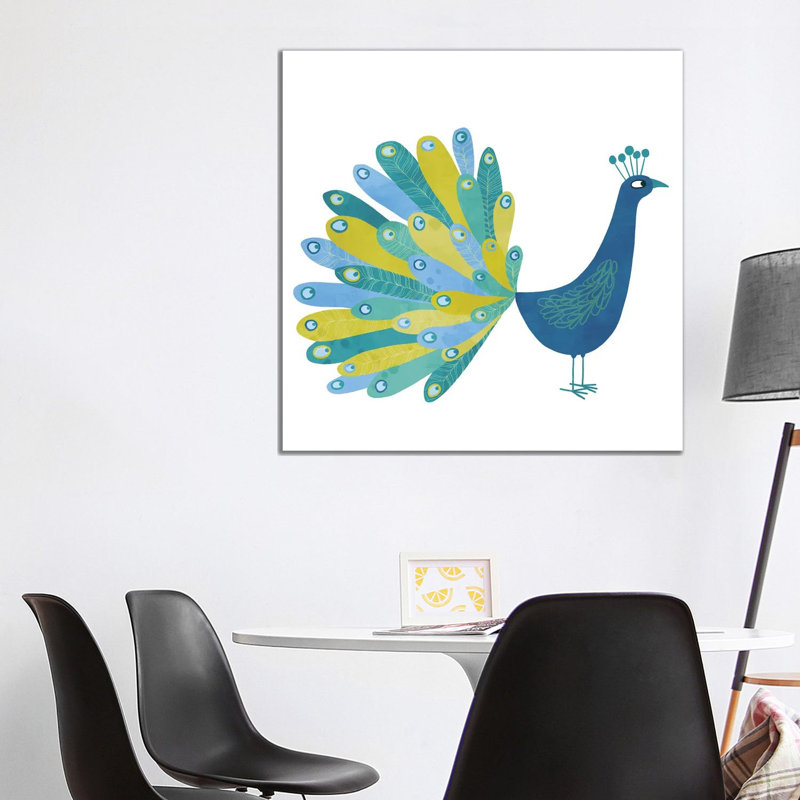 Peacock by Nic Squirrell - Wrapped Canvas Gallery-Wrapped Canvas Giclée, 93.98 cm H x 93.98 cm W x 3.175 cm D