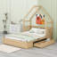 Lit plateforme avec garde-corps et tiroirs Wood House-527166025