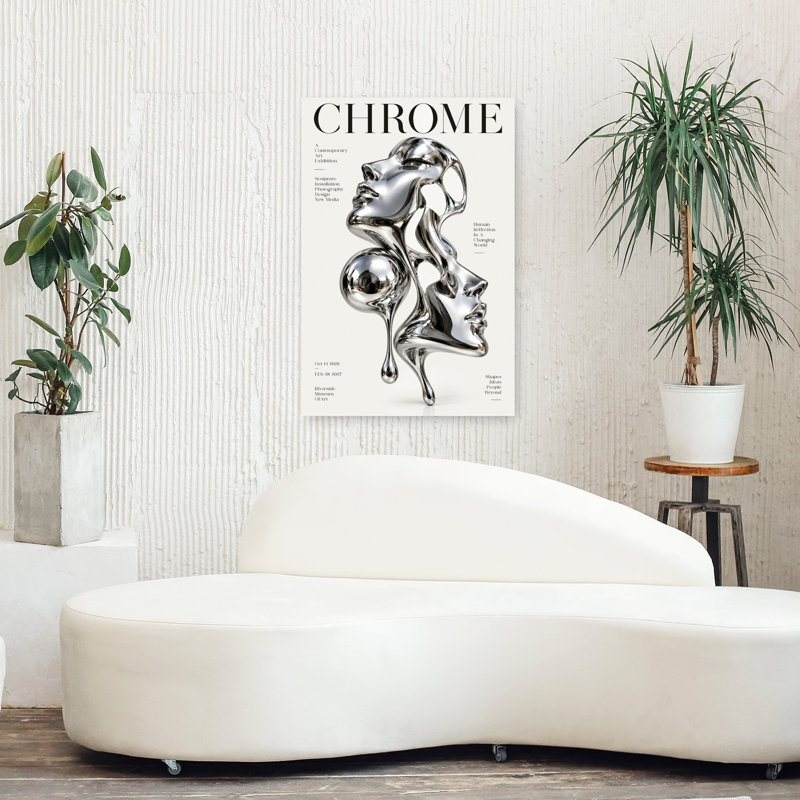 Faces Abstract Contemporary Elegant Wall Art Print 1 Piece Wrapped Canvas Wall Art, 91.44cm H x 60.96cm W