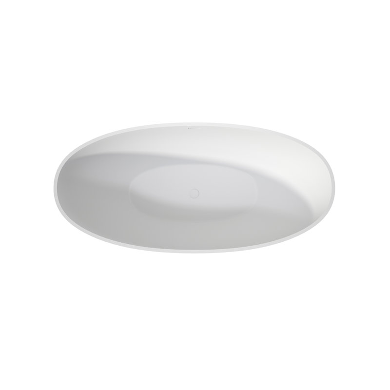 Premium Solid Surface Deep Soaking Bathtub, Matte White