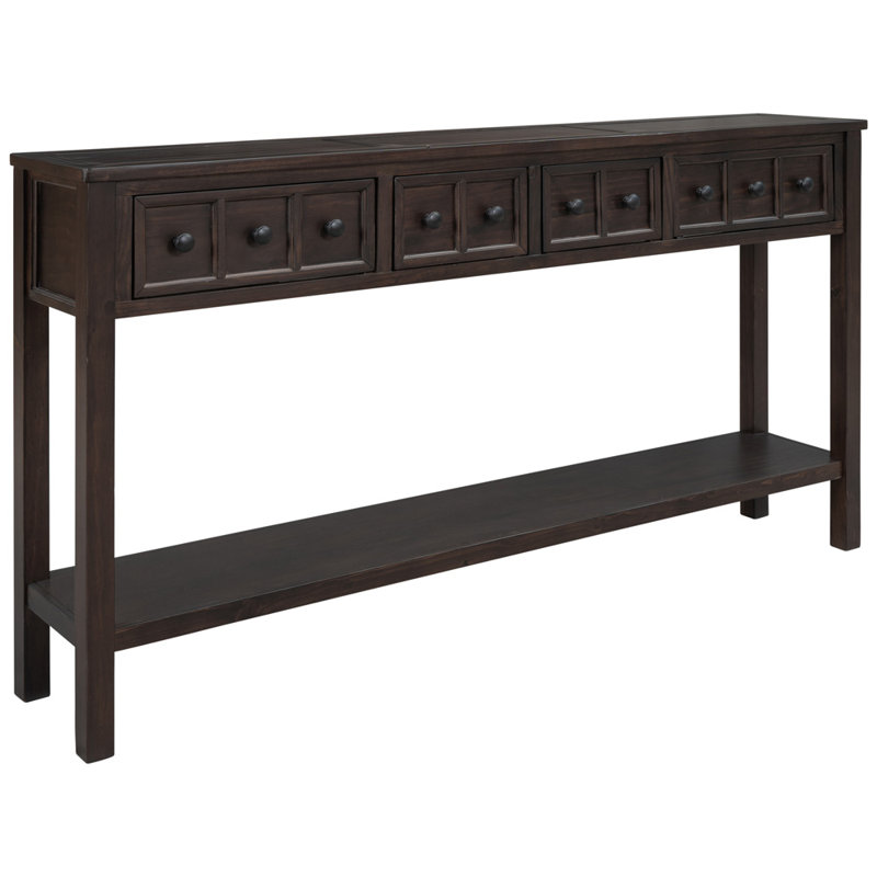 Console en bois massif Annelotte, Espresso