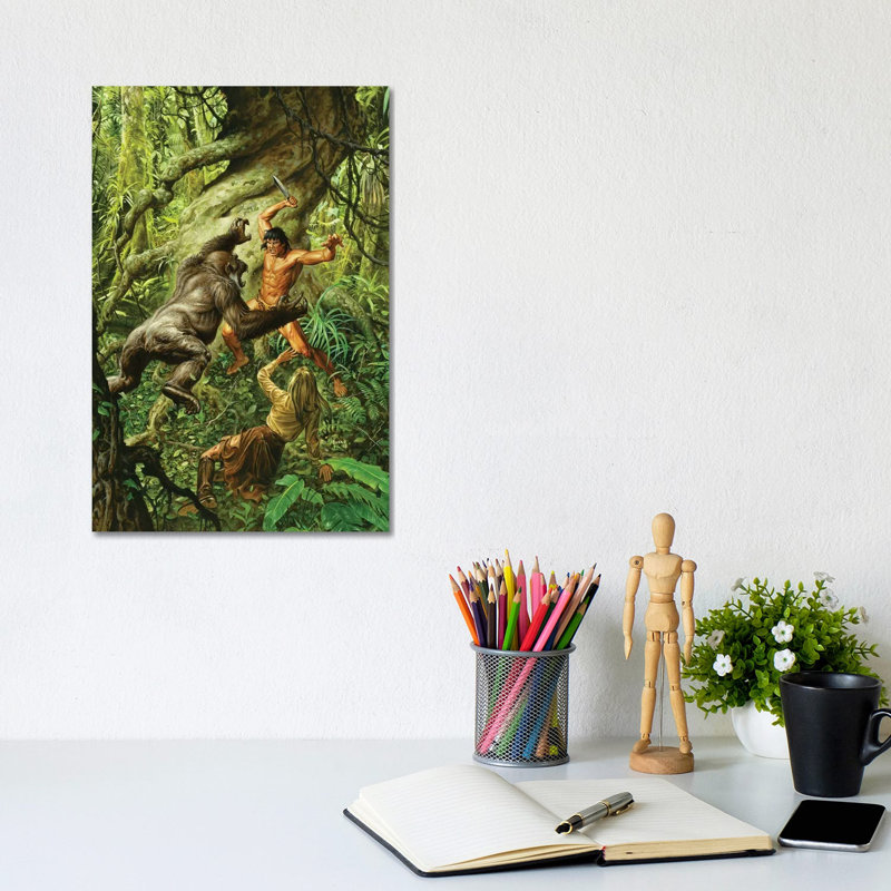 Tarzan Of The Apes by Joe Jusko - Wrapped Canvas Print, 30.48cm H x 20.32cm W x 1.9cm D