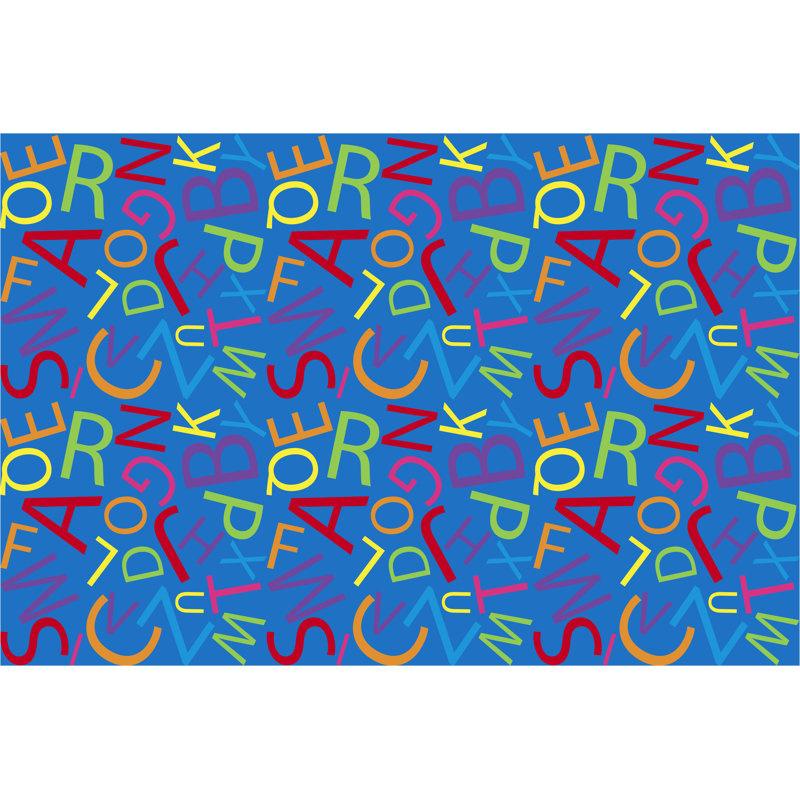 Tapis alphabet coloré pour enfants, Rectangle 6 pi x 9 pi