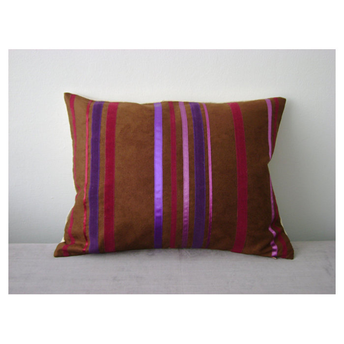 Lovett Striped Rectangular Cushion, Purple