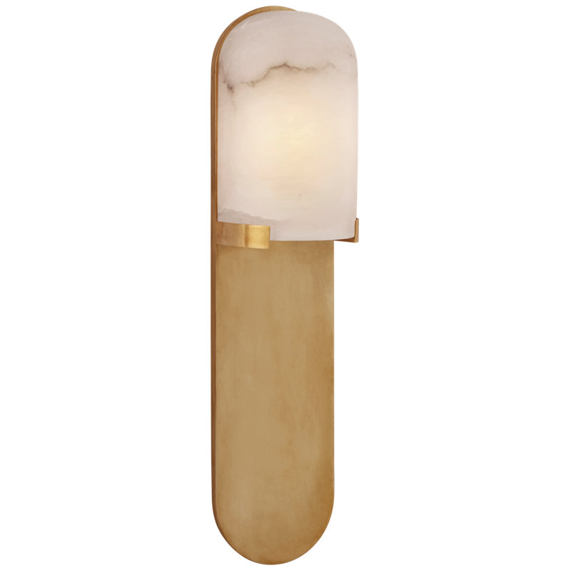 Kelly Wearstler Melange Medium Elongated Pill Sconce, Antique-Burnished Brass