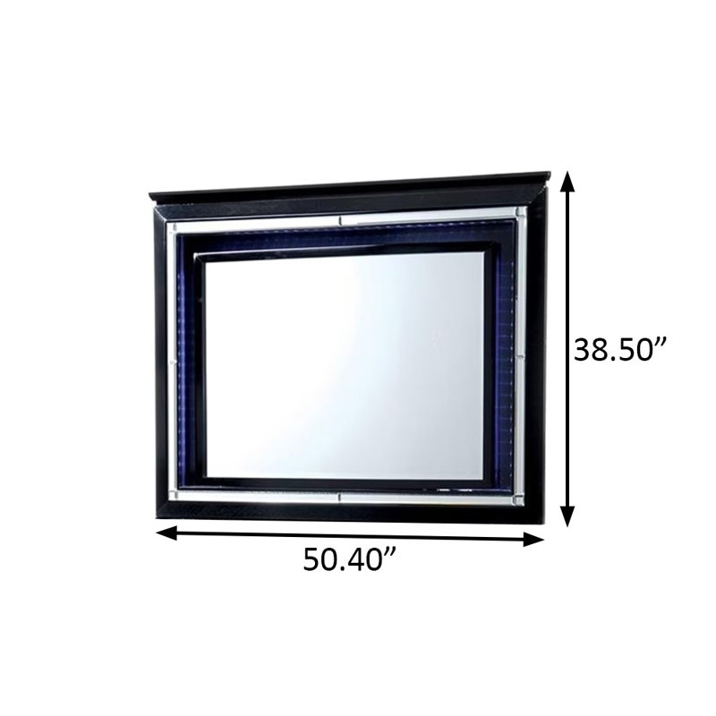 Miroir contemporain l 50,4 ", noir, Noir