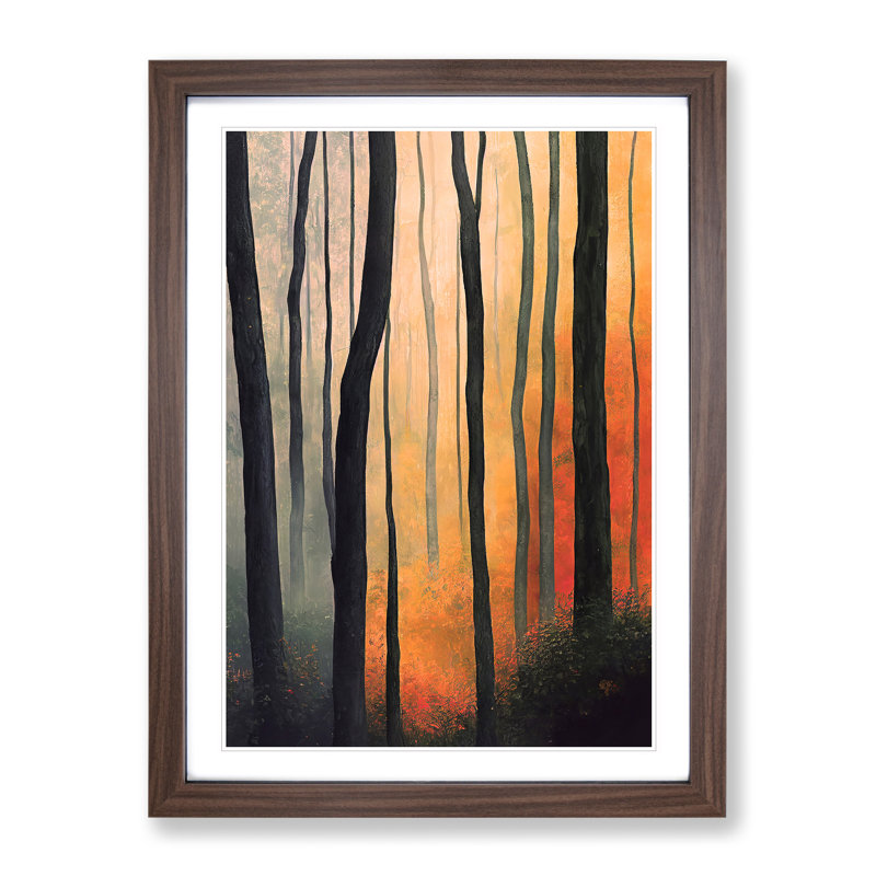 Autumnal Forest No.2 1 Piece Single Picture Frame Wall Art, 46cm H x 34cm W x 2cm D, Walnut Framed