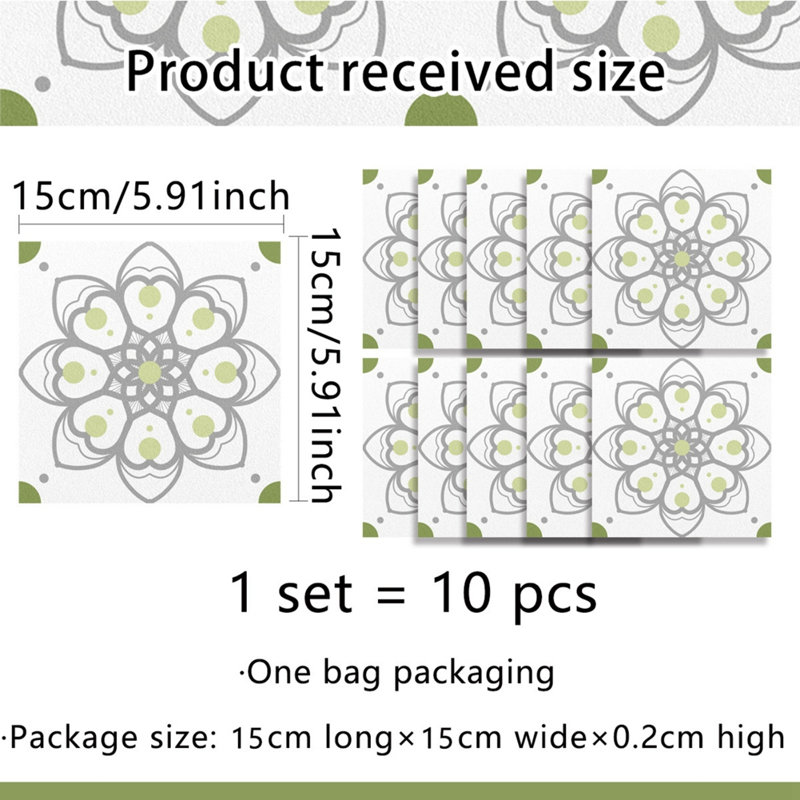 Autocollants muraux décoratifs Mandala marocains, 15 cm (5,9 po), en vinyle autocollant, imperméables, pour dosseret de cuisine, contremarches d'escalier, salle de bain, rénovation intérieure à faire soi-même.