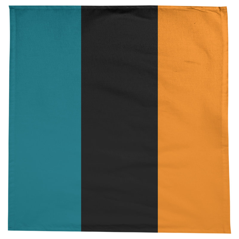 San Jose Tablecloth, Deep Pacific Teal/Black/Burnt Orange
