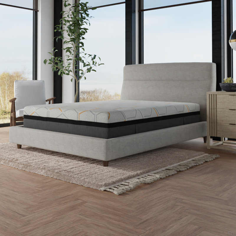 Matelas en mousse viscoélastique gélifiée 14 po avec support de bord et mousse Air Ridge, Grand lit