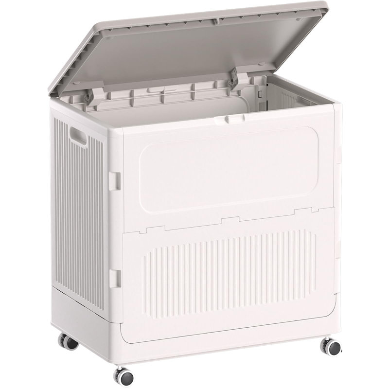 Rolling Laundry Hamper With Lid, 130L Large Capacity Clothes Hampers For Laundry, Plastic Collapsible Laundry Baskets With Wheels And Lid