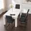 Ensemble de 4 chaises d'appoint en similicuir noir avec cadre en fer pour la salle à manger ou le bureau-131074732