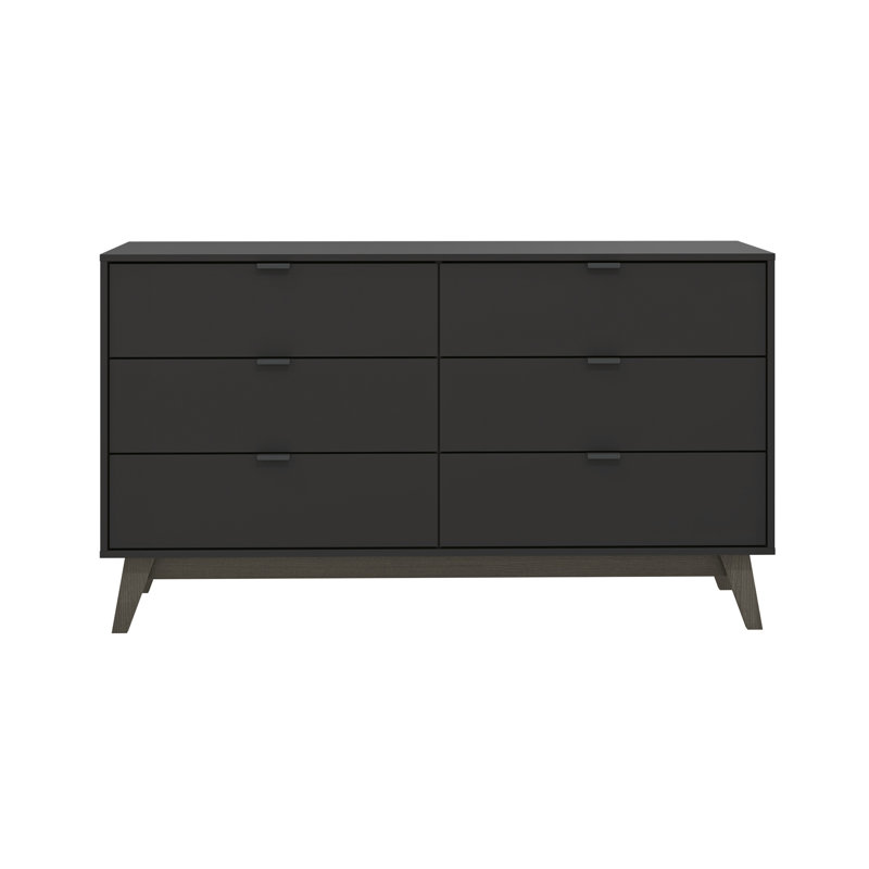 Commode 6 tiroirs Kyrese, Noir