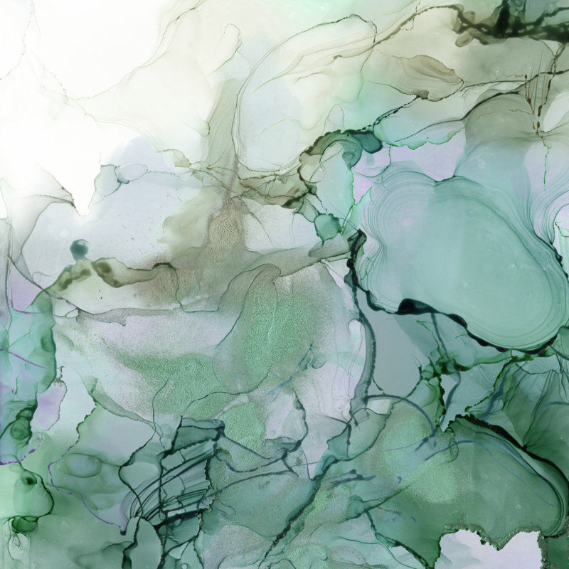 " Emerald Cavern I " by Jennifer Goldberger Painting Print, 36" H x 36" W