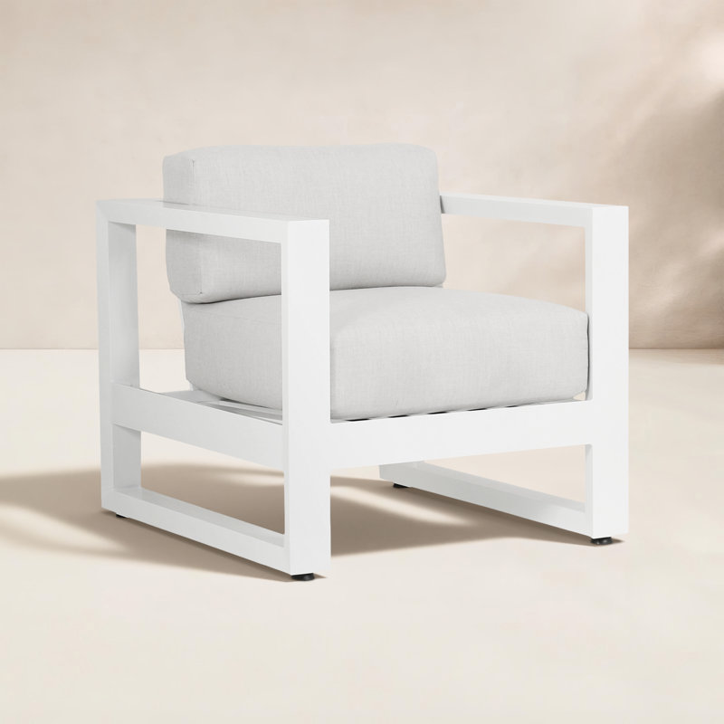 Camela Aluminum Outdoor Lounge Chair with Sunbrella® Cushions, Cast Silver Sunbrella®