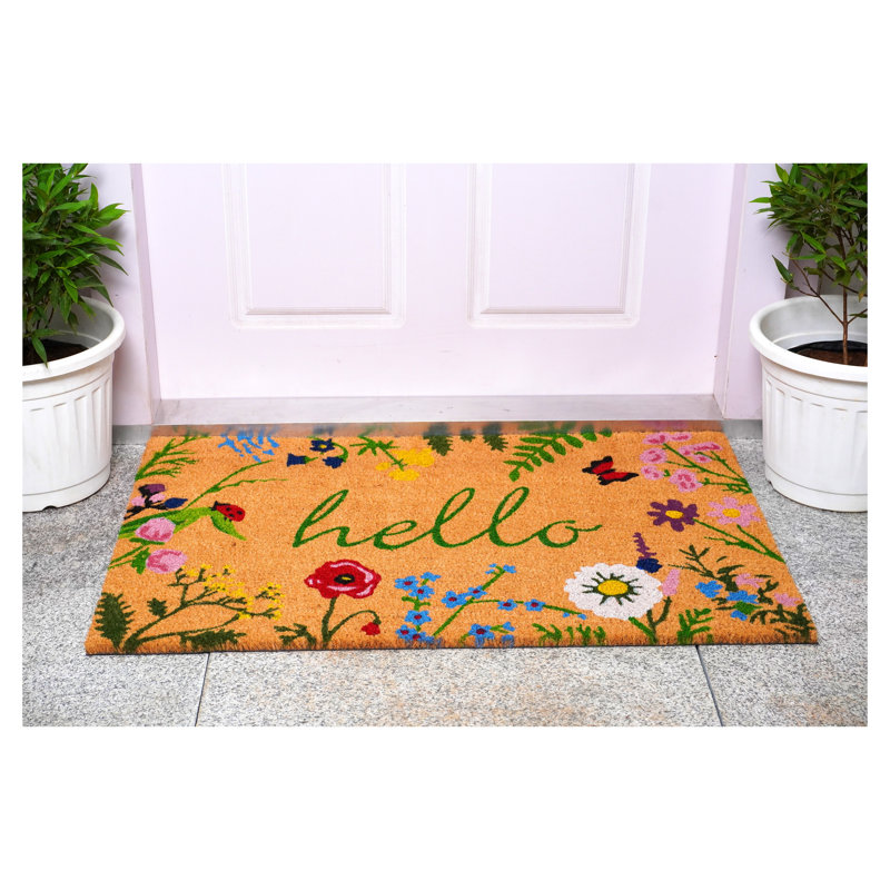 Mendelson Non-Slip Floral Doormat, 24'' W X 36'' L