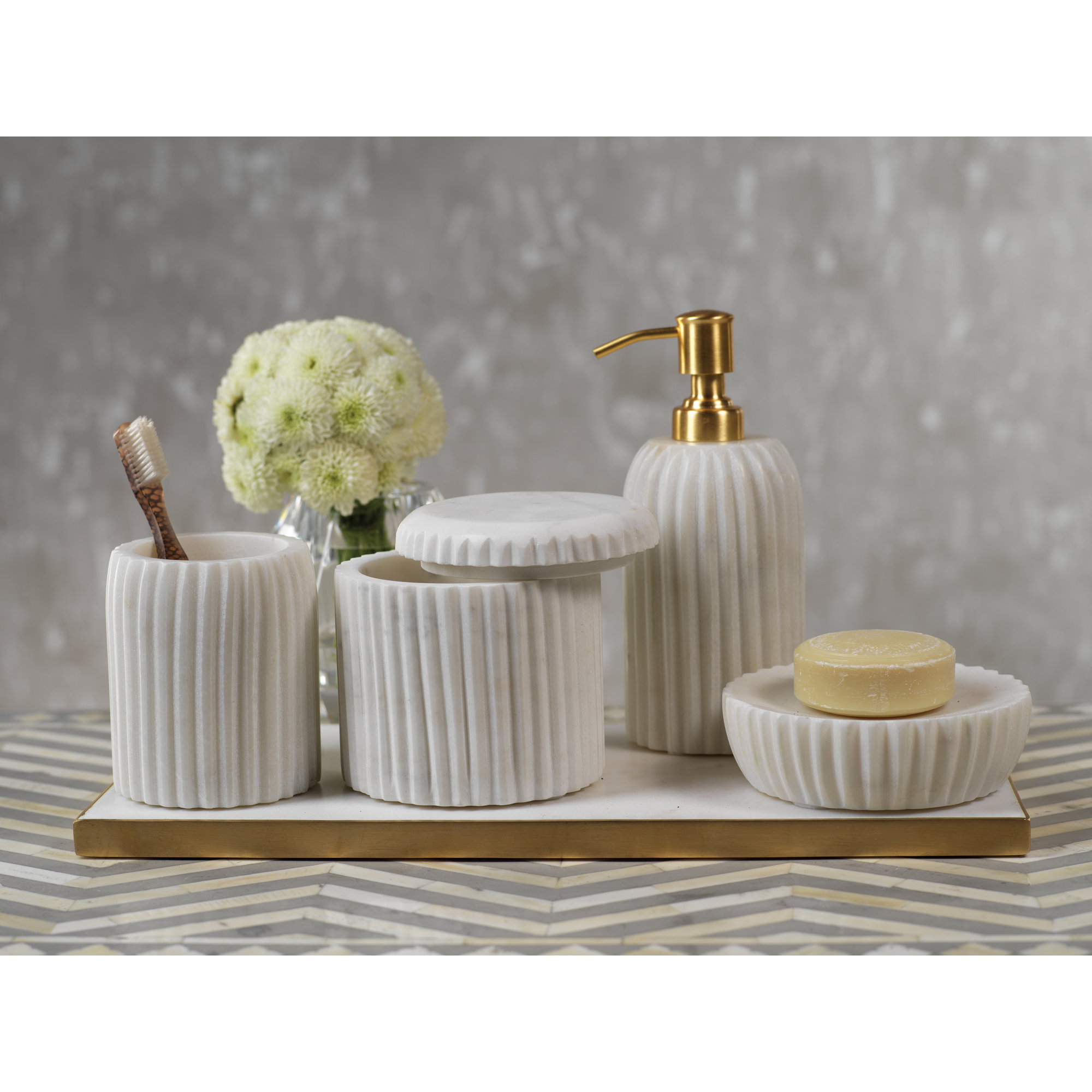 Gibbs Marble Bathroom Tray