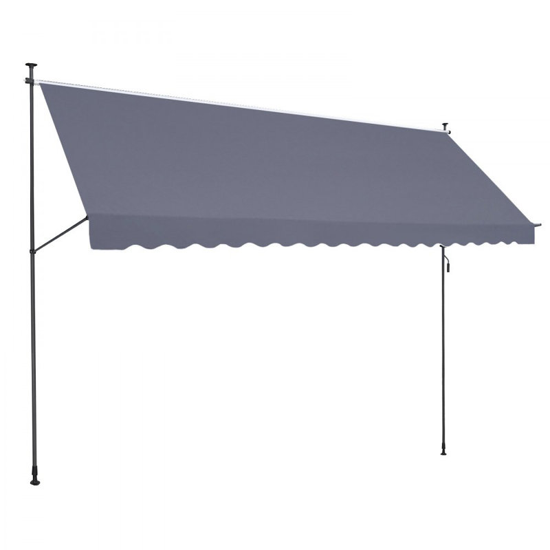 Patio Awning Retractable Awning Sunshade Shelter with Crank Handle, 122" H x 178" W x 47" D