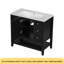 Meuble-lavabo 36 po avec lavabo, une armoire et trois tiroirs, panneau de bois massif et panneau de fibres à densité moyenne, noir-117196461
