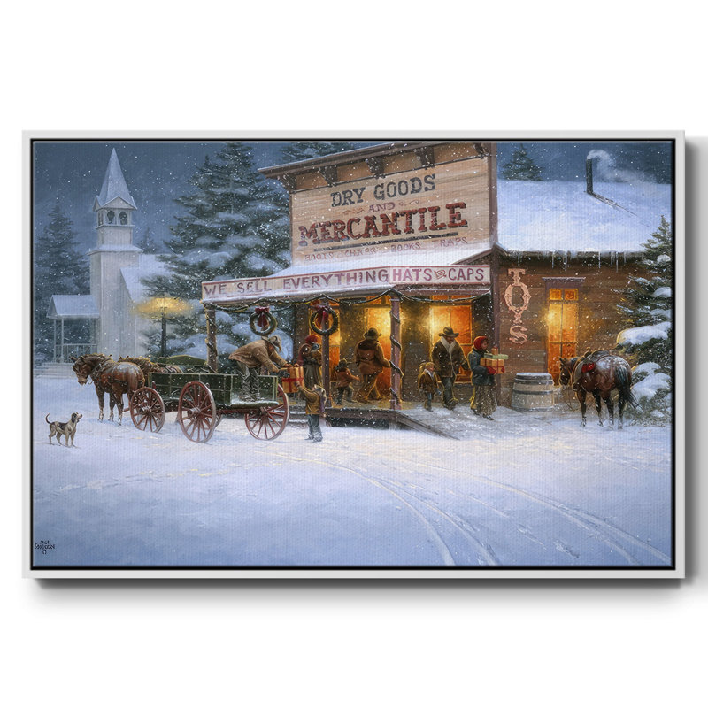 Vœux de Noël, H 17 po x l 25 po x P 1,5 po, Cadre flottant blanc