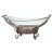 Aleiha Tempered Glass Kitchen Clear Serving Bowl with Brown Metal Scroll Base-365189467