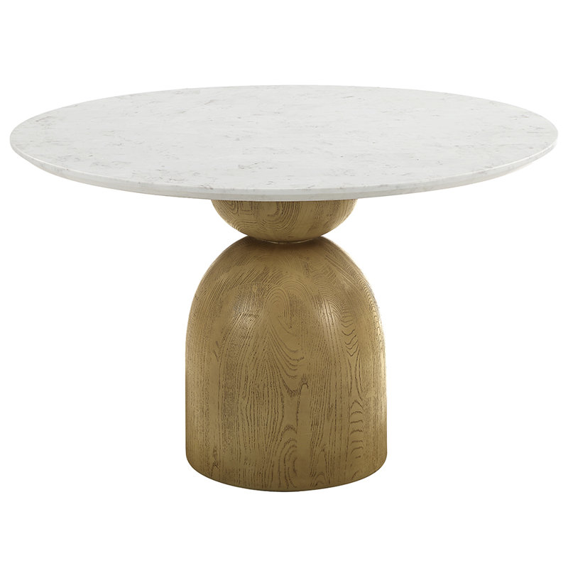 Table de salle à manger ronde Kala avec plateau en marbre