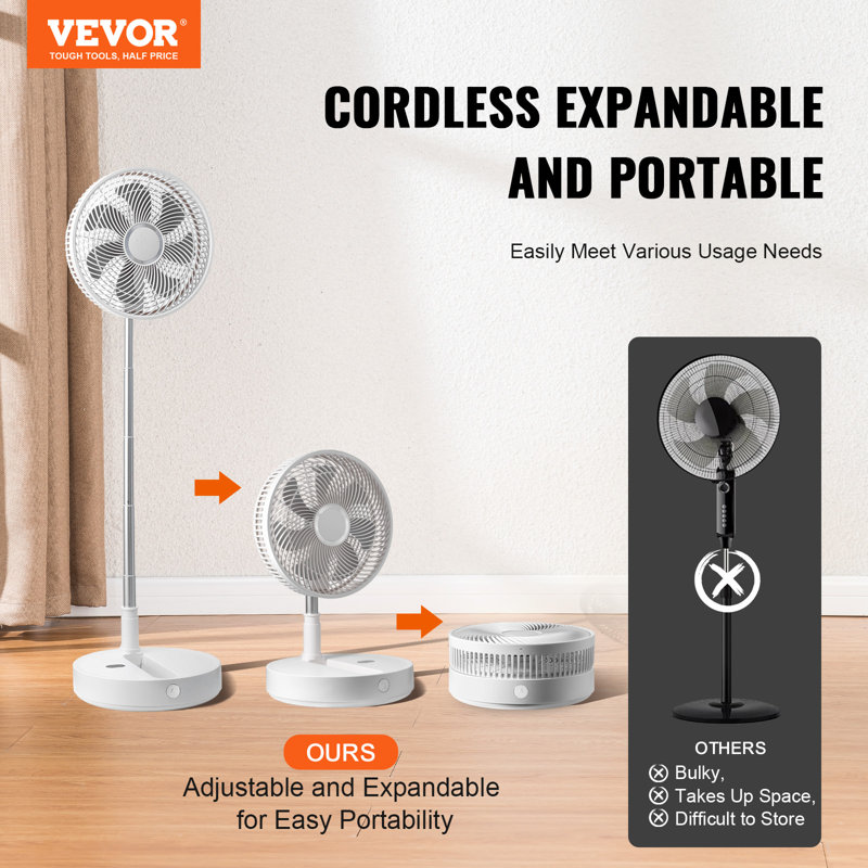 VEVOR Oscillating Pedestal/Standing Fan, 42.91" H x 11.81" W x 11.81" D