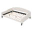 Lit de jour double capitonné capitonné, beige