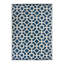 Tapis bleu marine / ivoire rectangulaire en plastique tissé à la machine Aubreyjo-1758815211