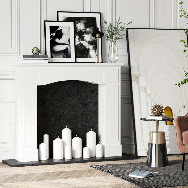 Fireplace Surround - White, 29" Interior Width, Decorative Element, 45.25" Wide Presentation Area, Easy To Neat And Sweep, Tipping, Electric Design, Display Clean Thoroughly, For Fireplaces
