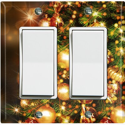 Christmas Tree Yellow Ornament Ribbon 2-Gang Toggle Light Switch Wall Plate -  WorldAcc, F-R2-MSX017