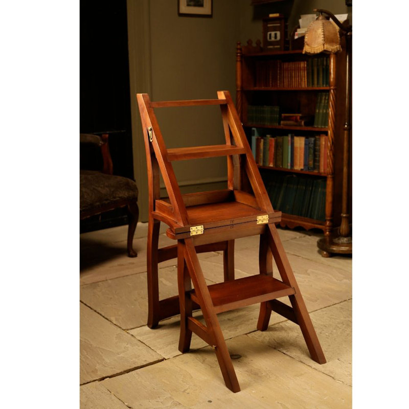 468cm H Solid Wood Ladder Back Side Chair