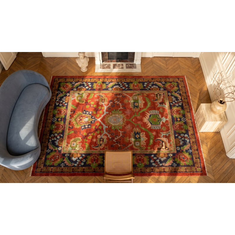 Rustic Square Antique Large Scale Irish Donegal Gavin Morton Arts and Crafts Deign Rug