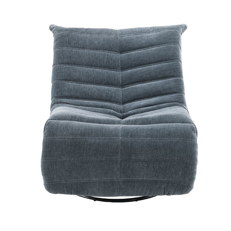 Talmon Shadow Chenille Glider Recliner With Swivel, Dark Gray