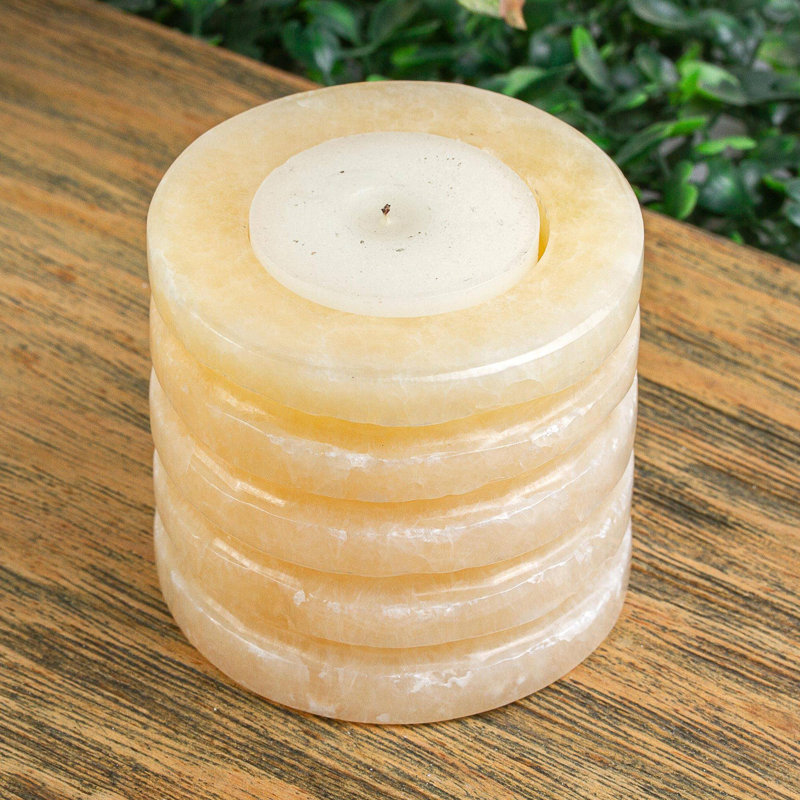 2.4'' H Stone Tabletop Tealight Holder