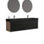 Meuble-lavabo 72 po (36 po * 2) avec lavabo à quartz d'ingénierie et tiroirs souples, meuble-lavabo mural flottant, lavabo une pièce, KD